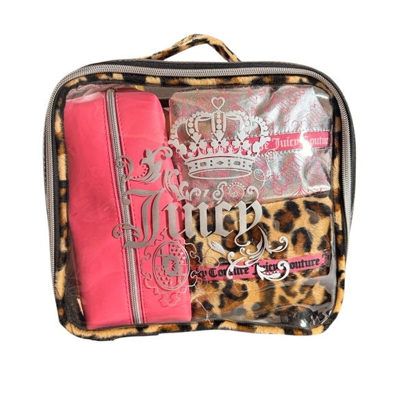 Juicy Couture Handbags - Juicy Couture Silver and Leopard Print Bag Set